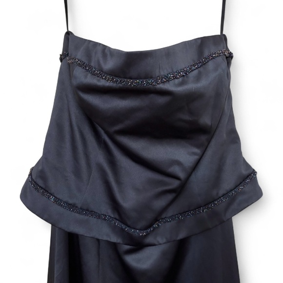 Vintage Size 22 Jordan Midnight Blue Navy Strapless Gown Prom Black Tie Beaded - Picture 3 of 8